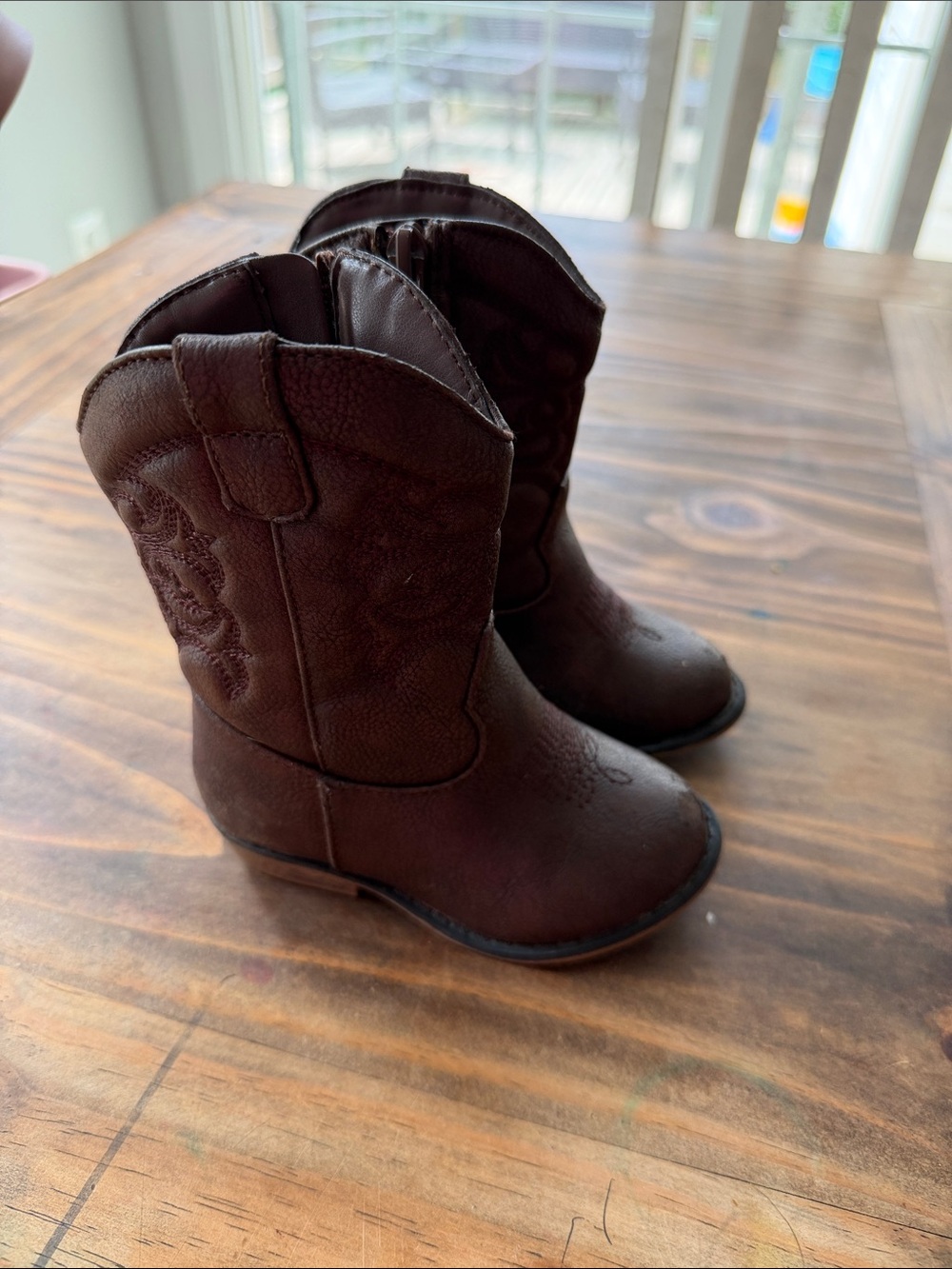 Cat & Jack Brown Kids Cowboy Boots